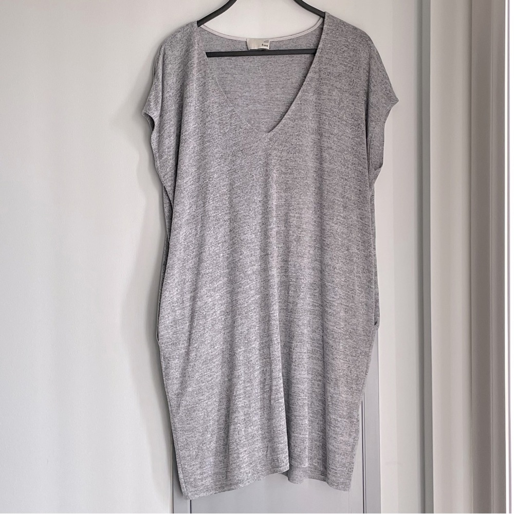 ARITZIA WILFRED FREE Gray V-Neck Women's Dress